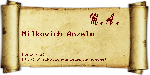 Milkovich Anzelm névjegykártya